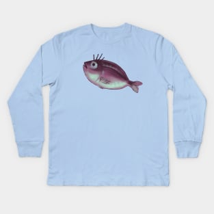 Funny Fish With Fancy Eyelashes Kids Long Sleeve T-Shirt